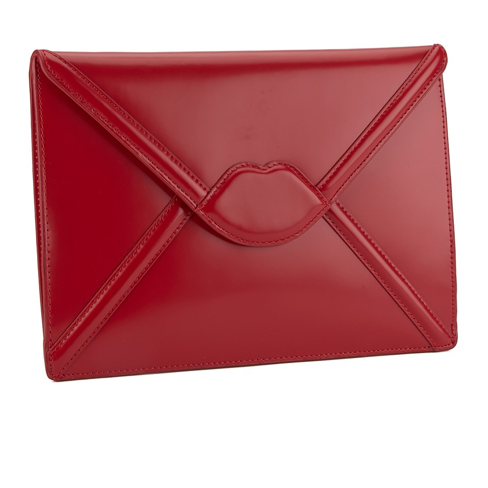 Lulu Guinness Women's Catherine Large Lips Envelope Clutch Bag - Red