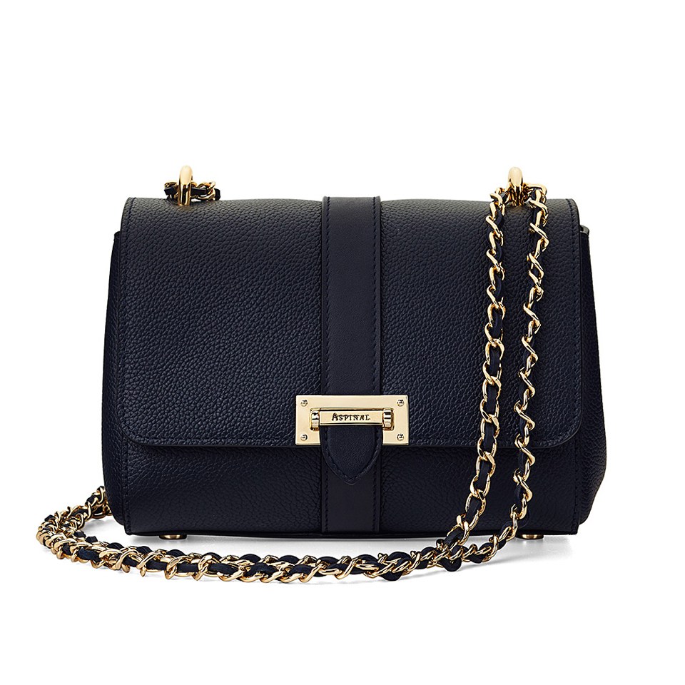 Aspinal of London Lottie Letterbox Chain Bag - Navy