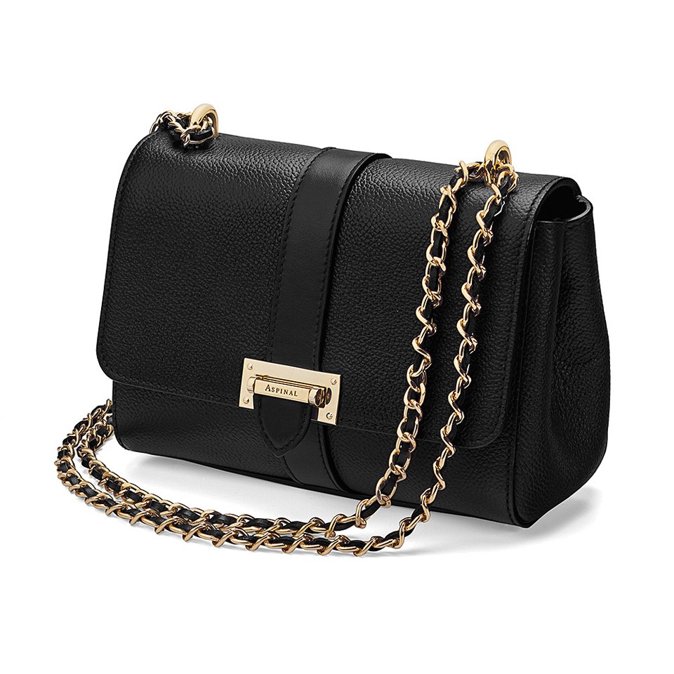 Aspinal of London Lottie Letterbox Chain Bag - Navy