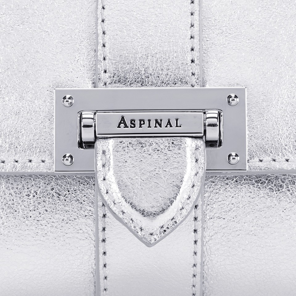 Aspinal of London Lottie Letterbox Chain Bag - Silver Smooth