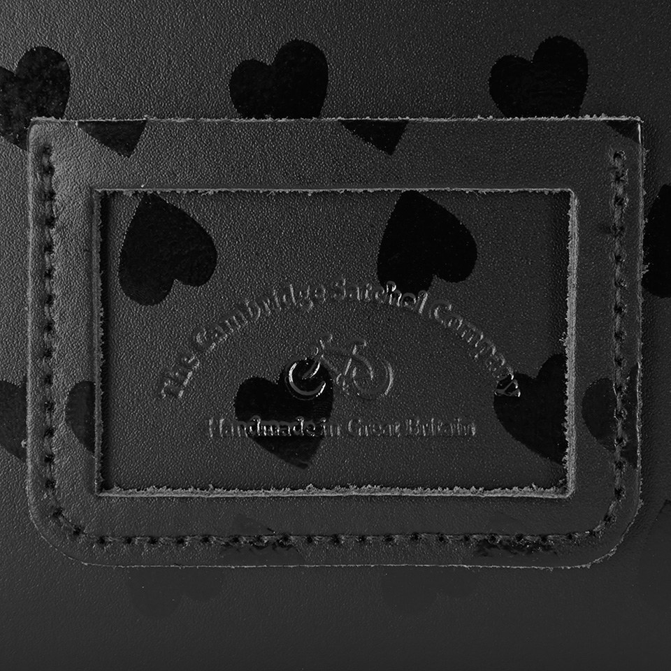 The Cambridge Satchel Company Women's Heart Print Large Push Lock Crossbody Bag - Black