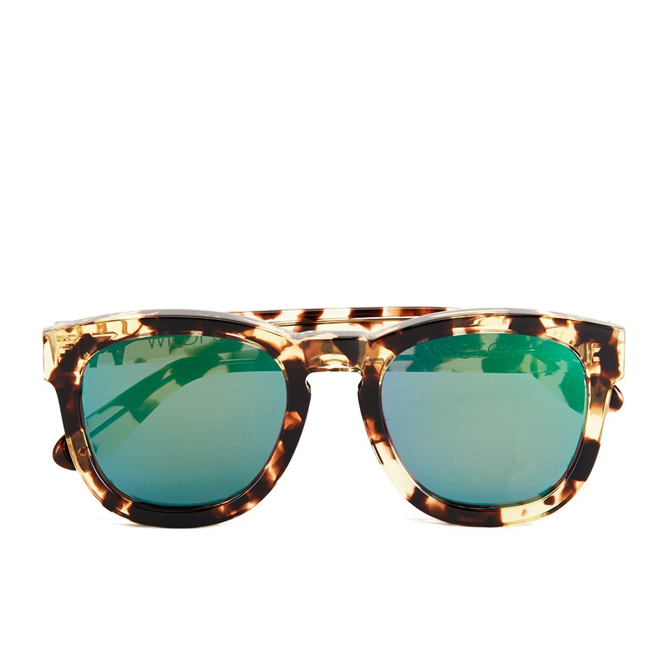 Wildfox Women's Classic Fox Deluxe Sunglasses - Amber Tortoise/Green Mirror