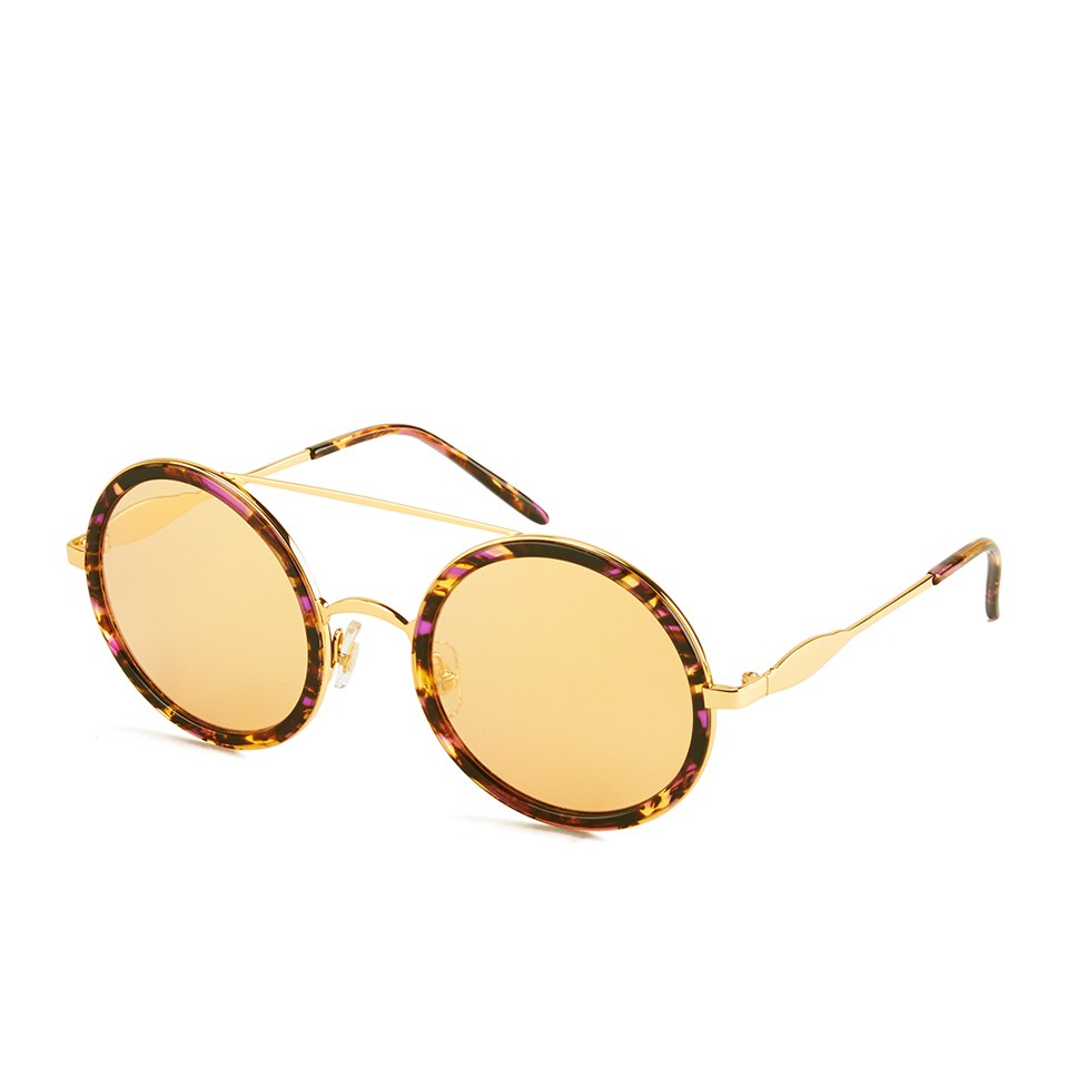 Wildfox Women's Winona Deluxe Sunglasses - Montage Hold/Yellow Gold Mirror