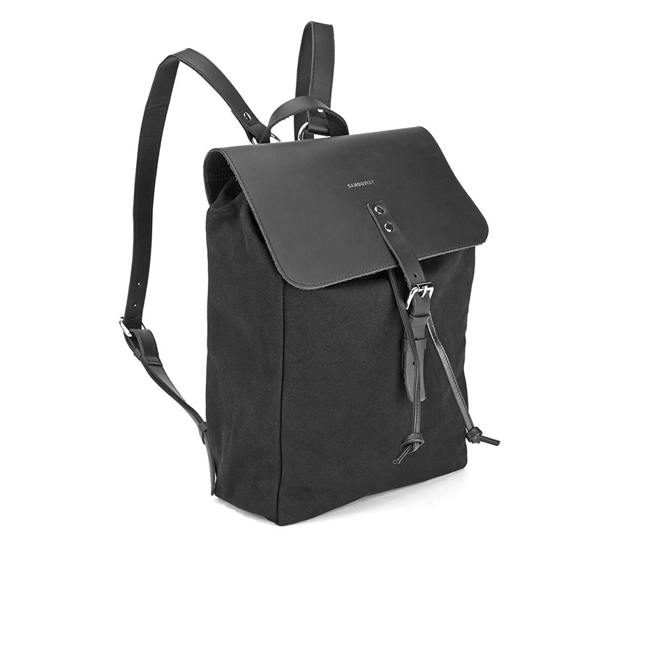 Sandqvist Alva Canvas & Leather Backpack in Black