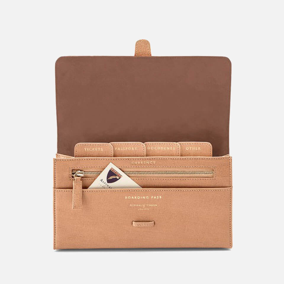 Aspinal of London Travel Wallet - Classic - Deer Brown