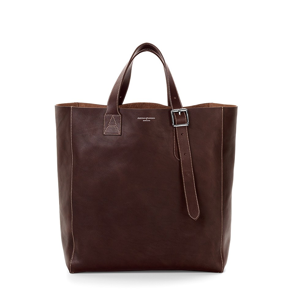 Aspinal of London 'A' Tote Bag - Smooth Brown