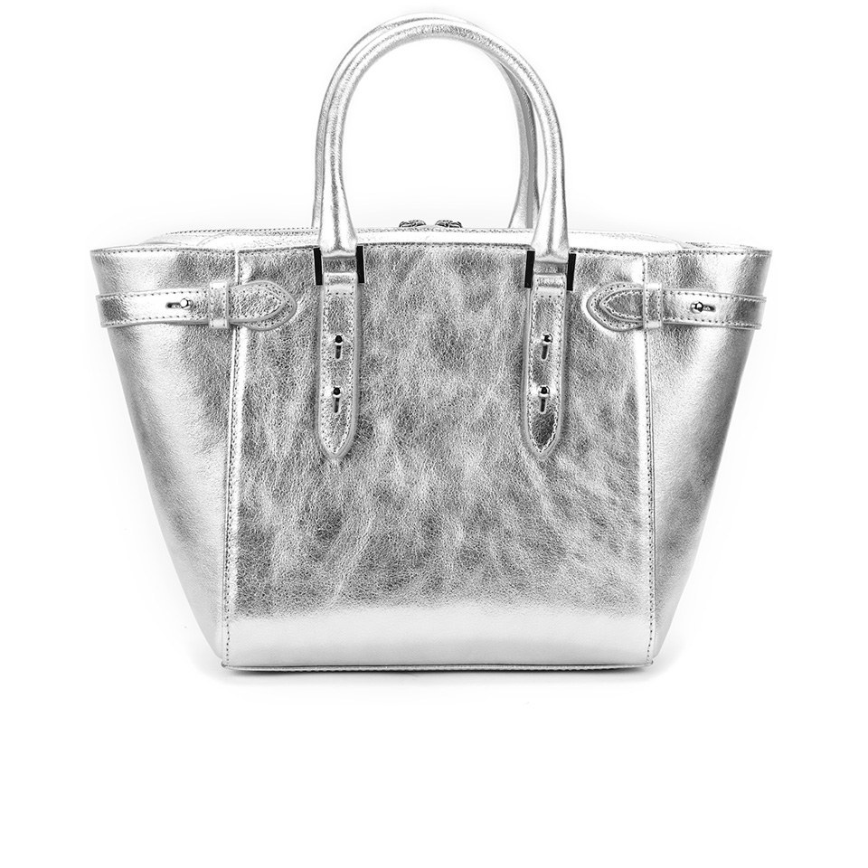 Aspinal of London Women's Marylebone Mini Tote Bag - Silver Smooth