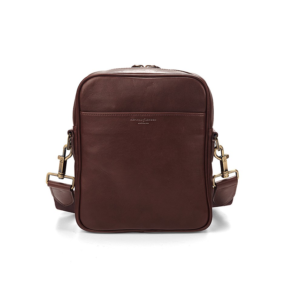 Aspinal of London Men's Harrison Small Messenger Bag - Chocolate EBL