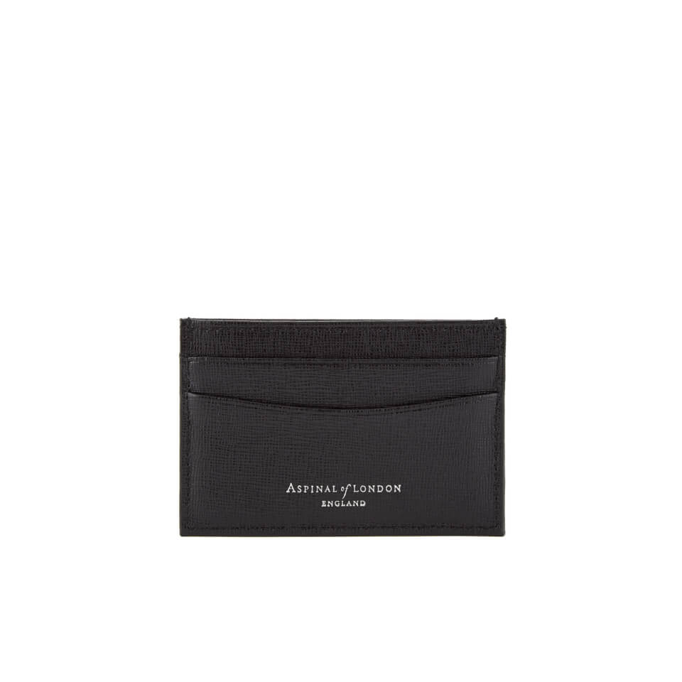 Aspinal of London Men's Slim Credit Card Case - Black Saffiano