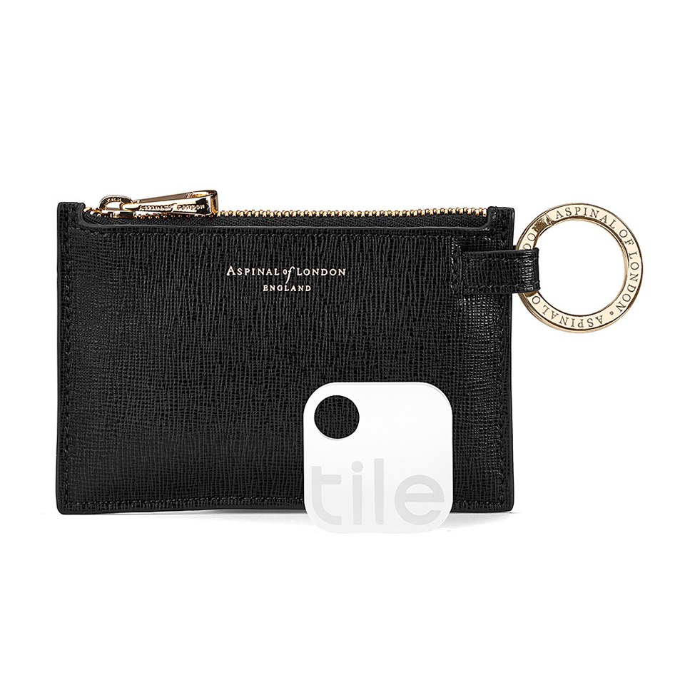 Aspinal of London Tracking Keyring in Zip Pouch - Black