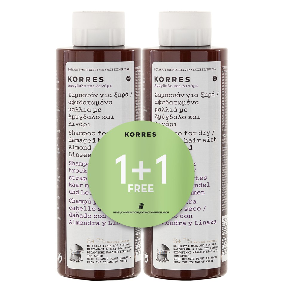 Korres Almond and Linseed Shampoo 1 + 1
