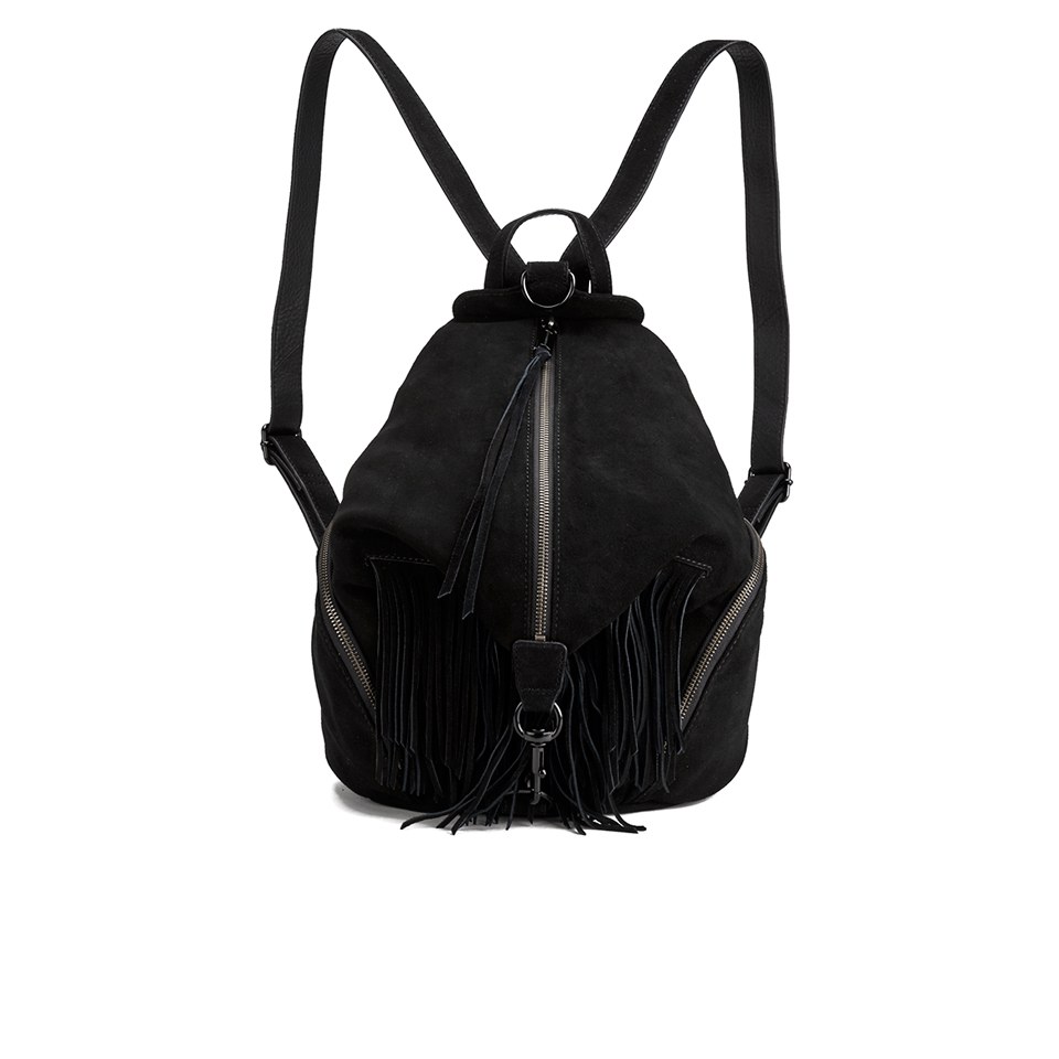 Black fringe backpack top