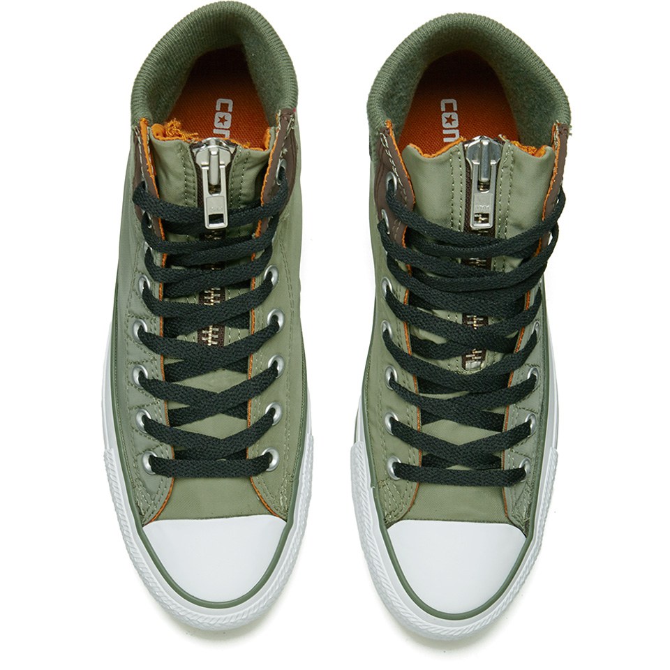 Converse Men s Chuck Taylor All Star MA 1 Zip Hi Top Trainers Olive Submarine Burnt Umber White Coggles
