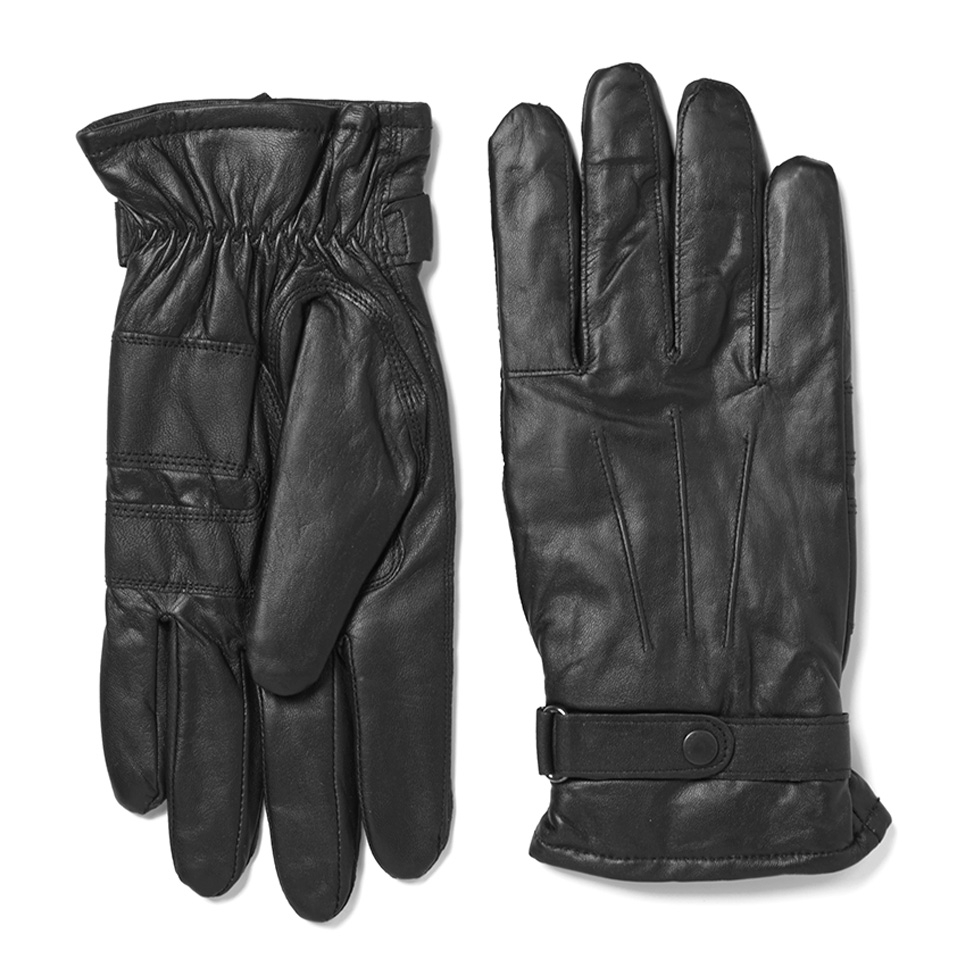 Barbour Men's Burnished Leather Thinsulate Gloves - Black
