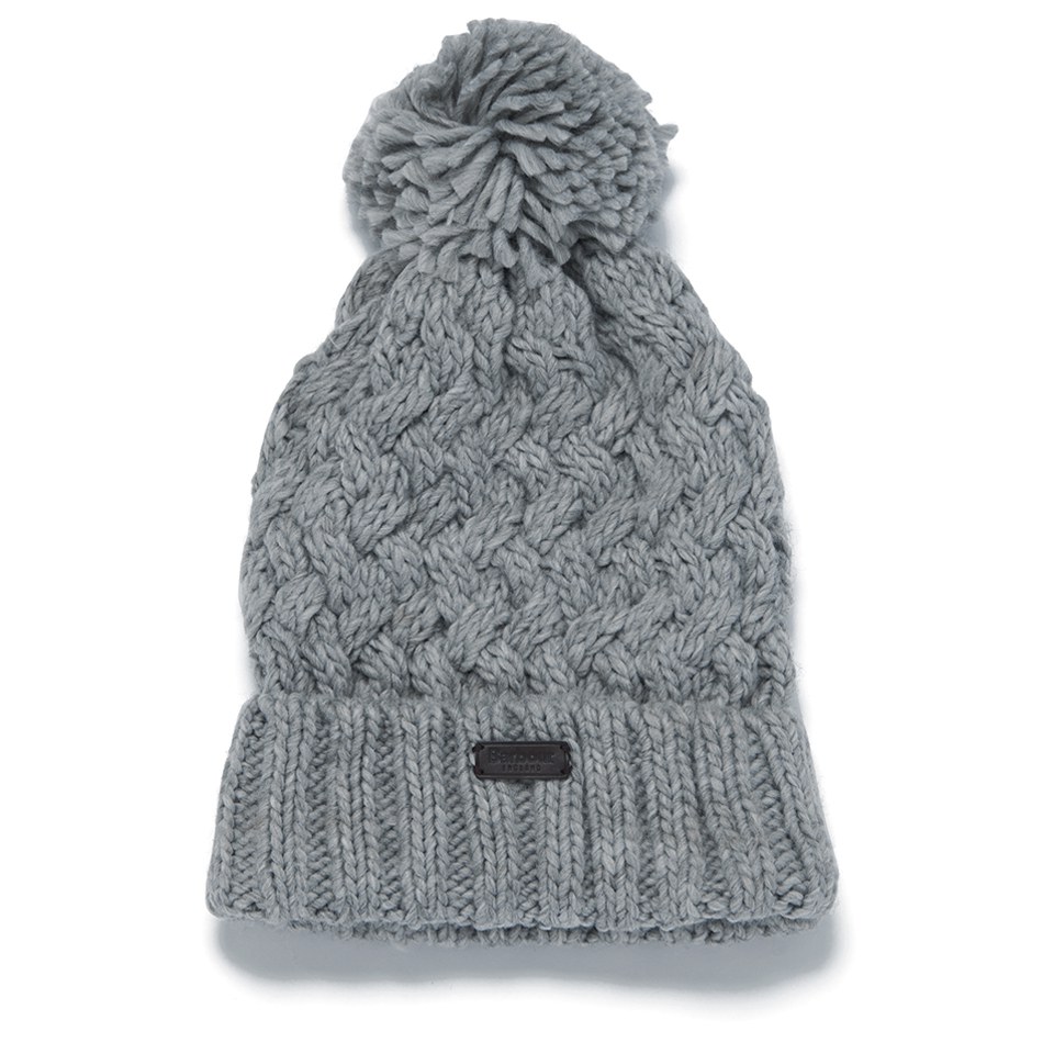 Barbour grey bobble hat best sale