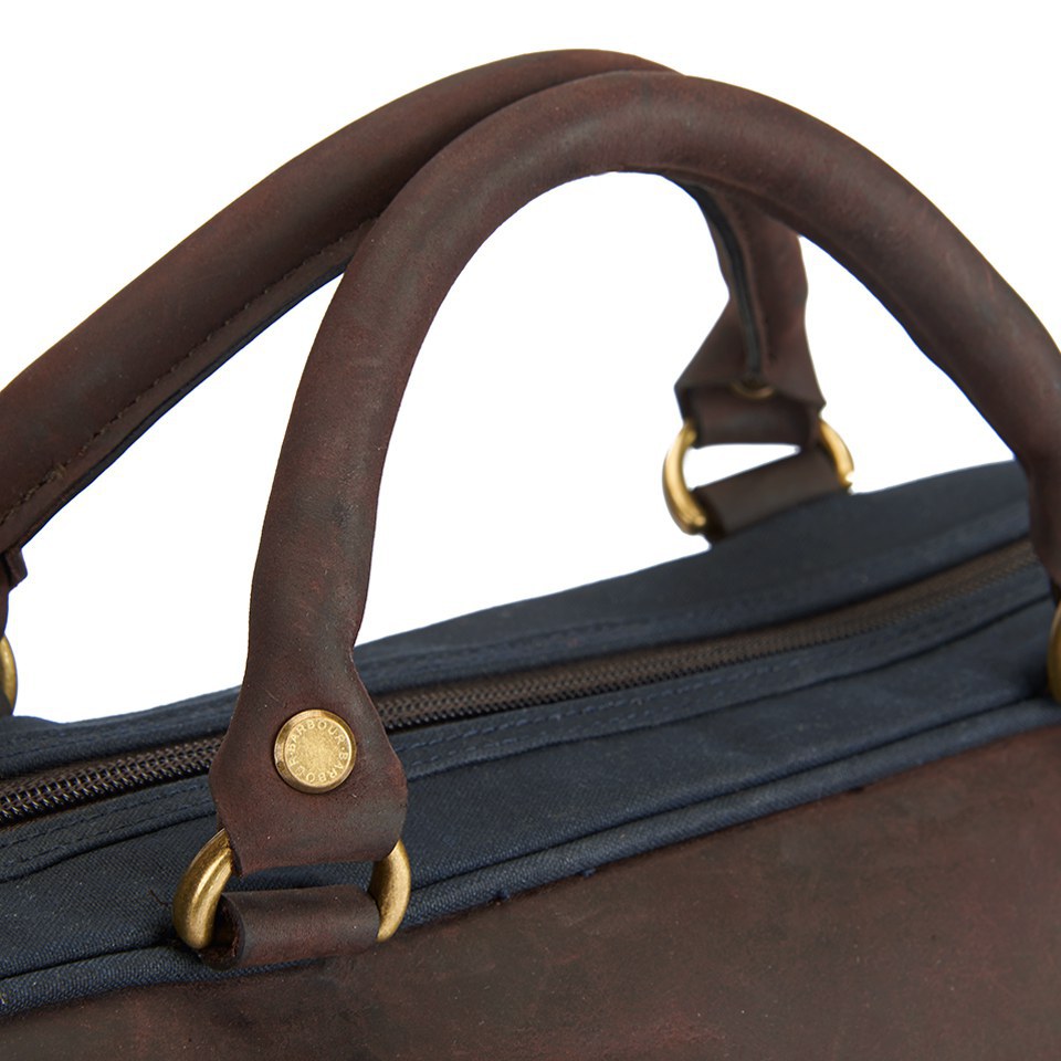 Barbour Men's Wax Leather Briefcase - Navy