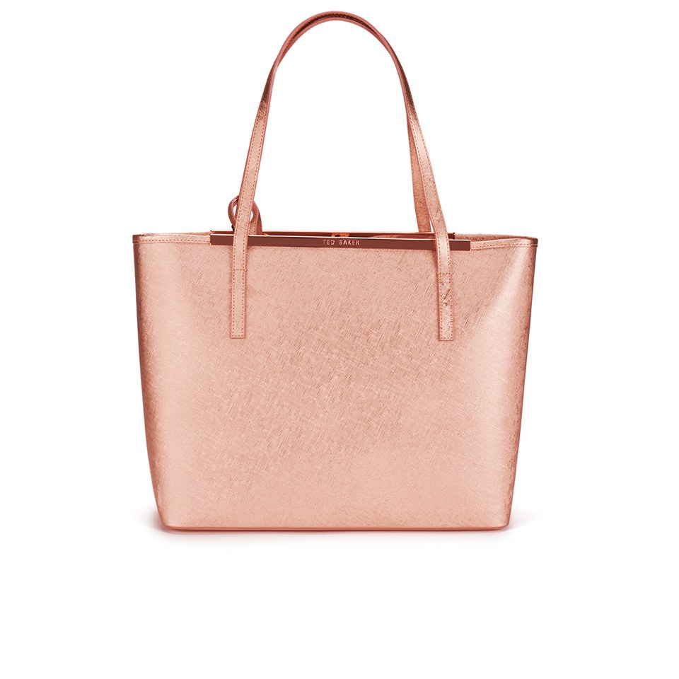 Ted Baker Women's Jasmena Crosshatch Shopper Bag with Embellished Clutch - Rose Gold