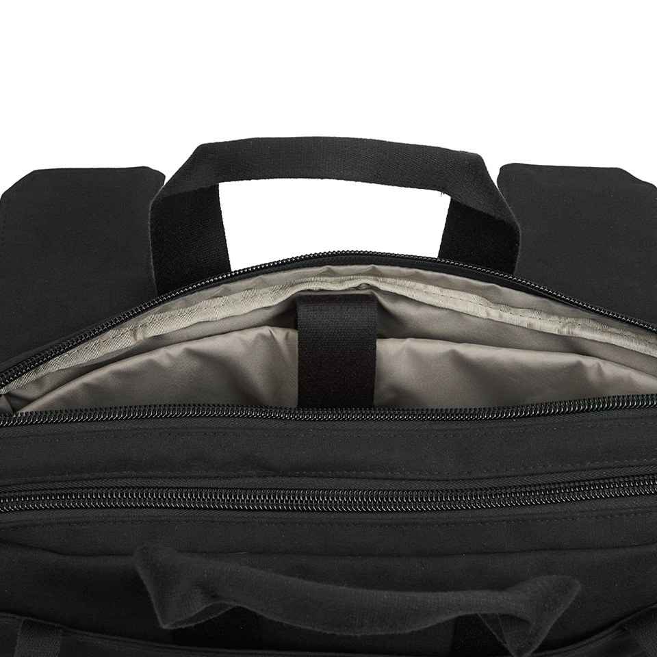 C6 Men's Double Zip Laptop Bag - Black Canvas