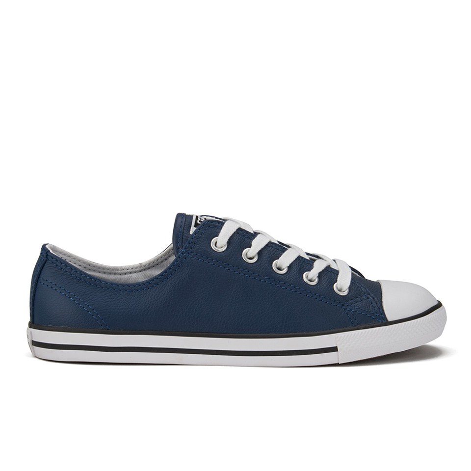 Converse Women's Chuck Taylor All Star Leather Ox Trainers - Nighttime Navy/White/White | Worldwide Delivery |