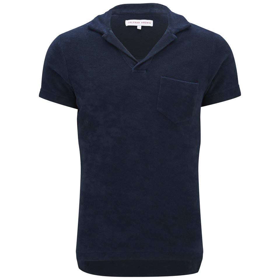 Orlebar Brown Men's Towelling Terry Polo Shirt - Navy