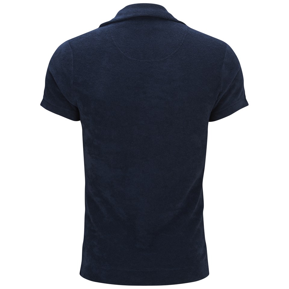 Orlebar Brown Men's Towelling Terry Polo Shirt - Navy