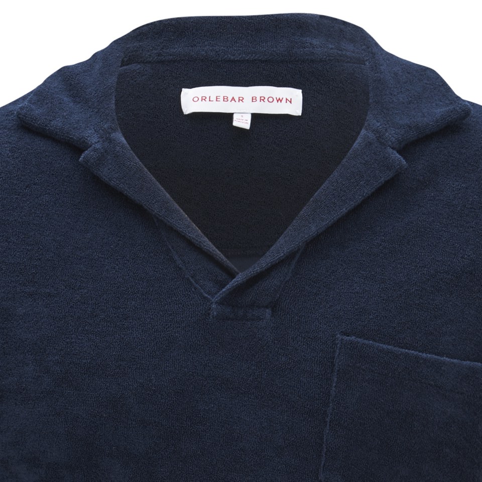 Orlebar Brown Men's Towelling Terry Polo Shirt - Navy