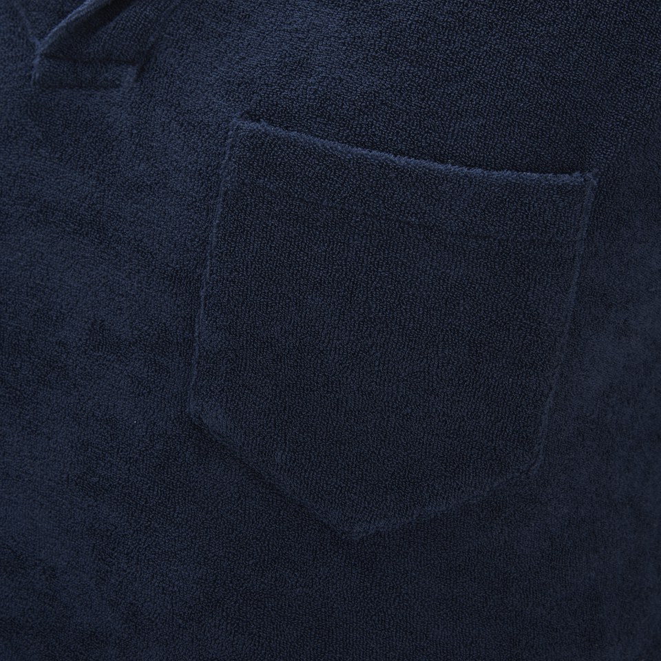 Orlebar Brown Men's Towelling Terry Polo Shirt - Navy