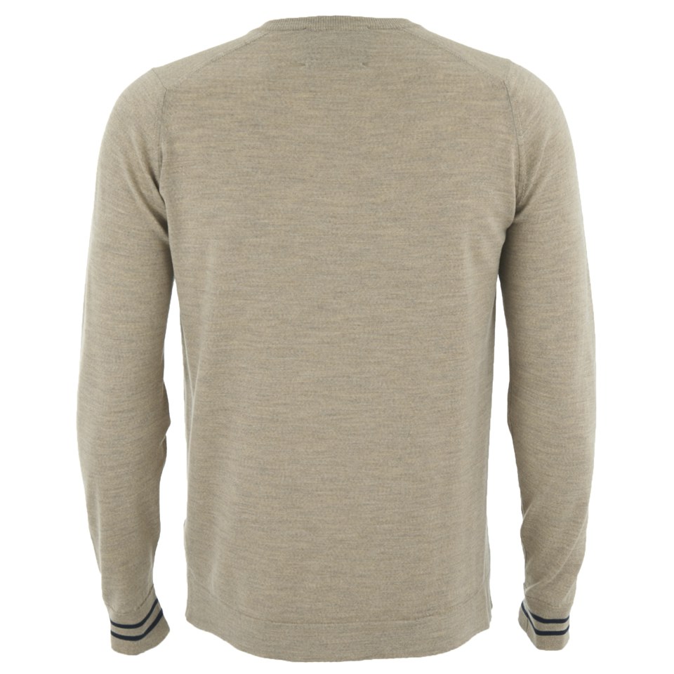Universal Works X John Smedley Men's Long Sleeve Knitted Henley Jumper -  Taupe | Coggles