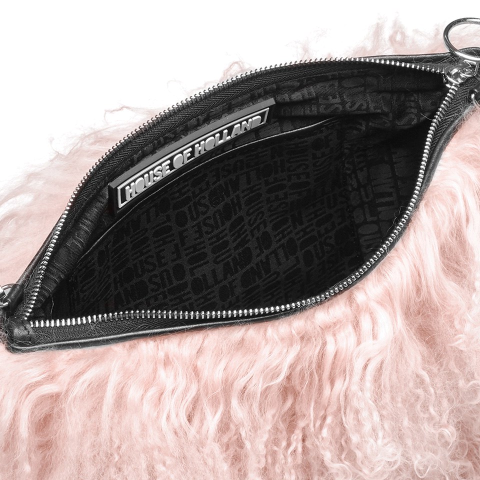 House of Holland Women's Fur Clutch Chain Bag - Pink