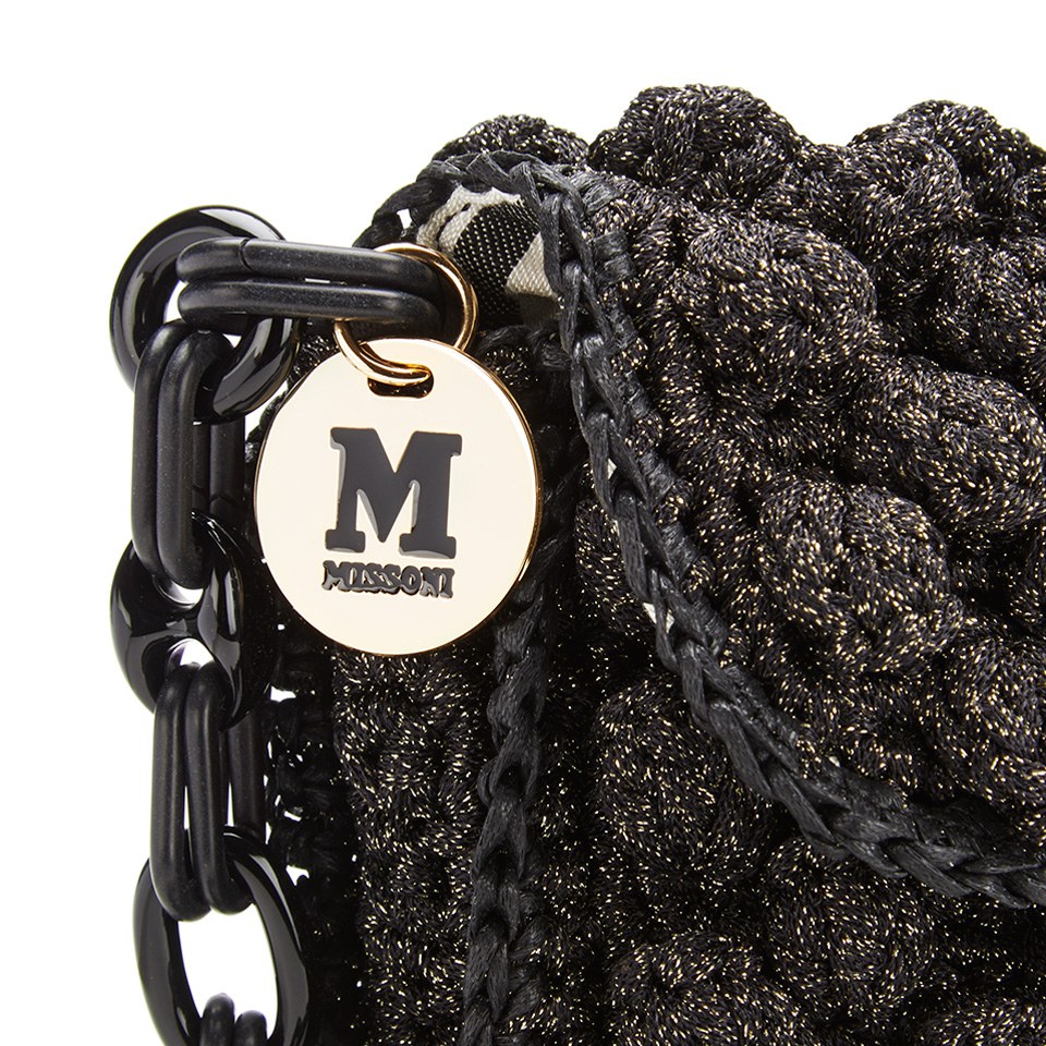 M Missoni Women's Raffia Shoulder Bag - Black