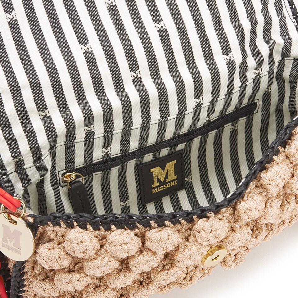 M Missoni Women's Raffia Shoulder Bag - Rose Gold