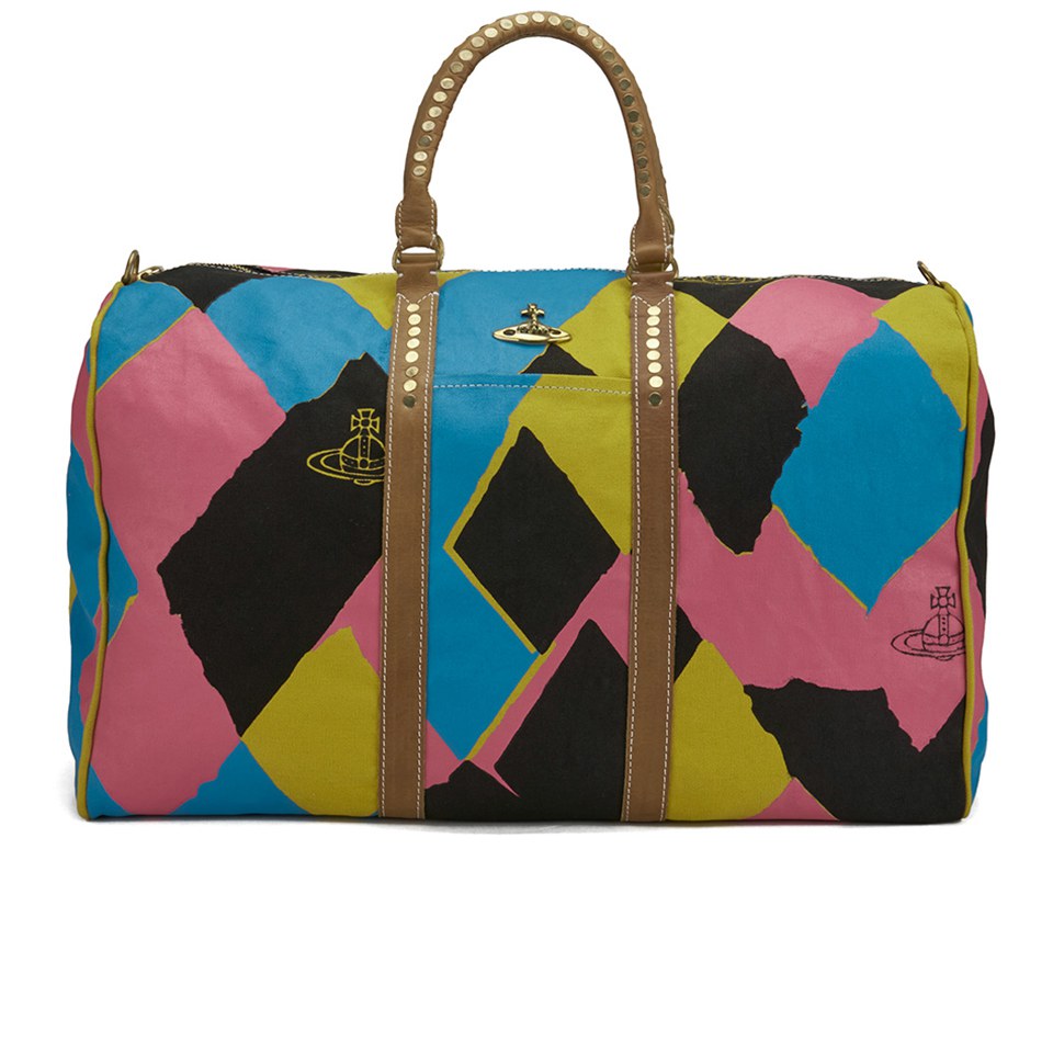 Vivienne Westwood Women s Argyle Weekender Bag Yellow Blue