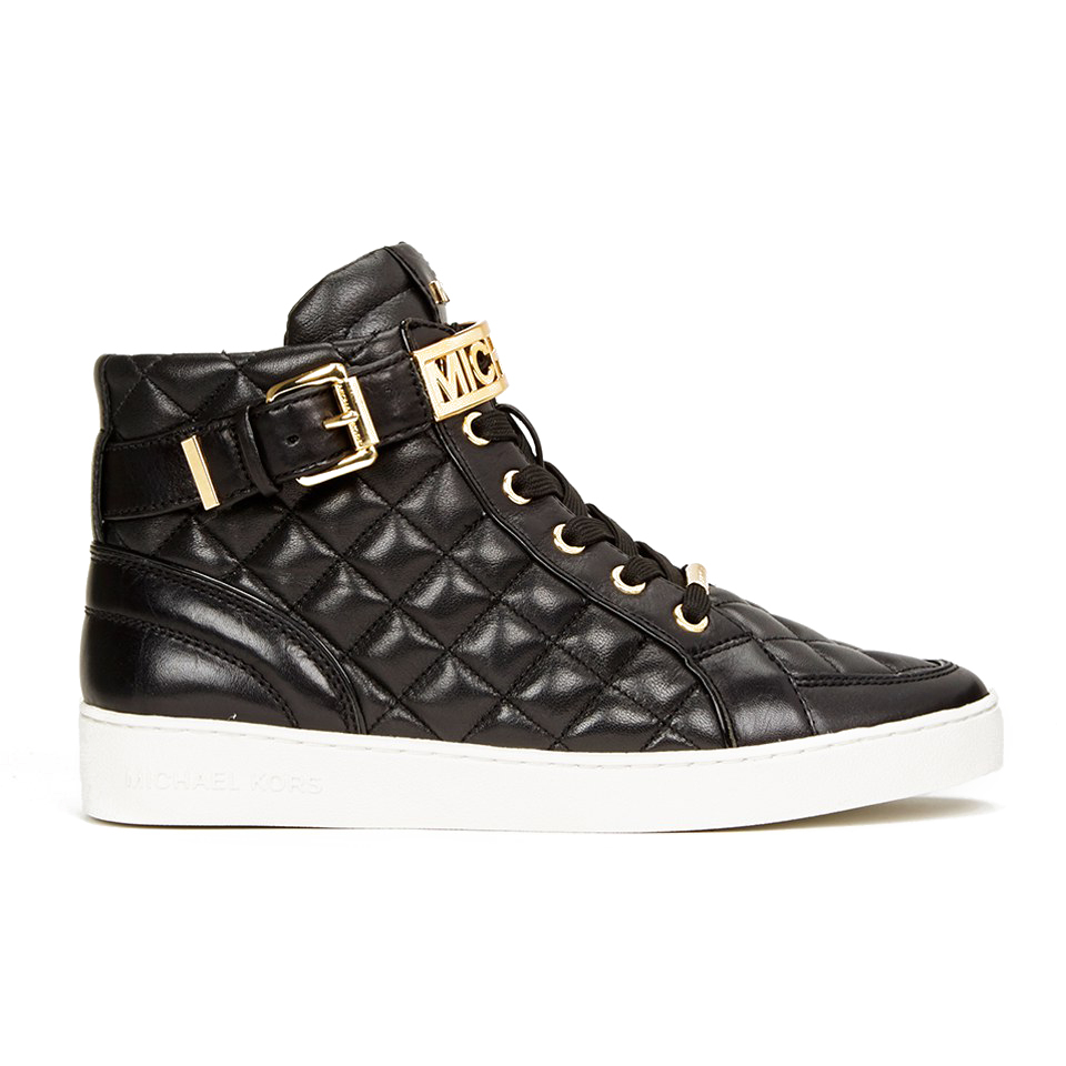 MICHAEL MICHAEL KORS Women s Essex Quilted Leather Hi Top Trainers Black Coggles