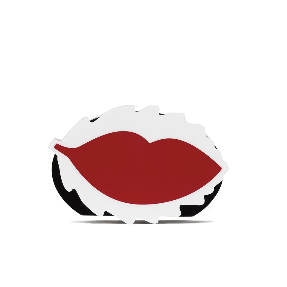 REDValentino Women's Minaudiere Lips Clutch Bag - Black/White/Red