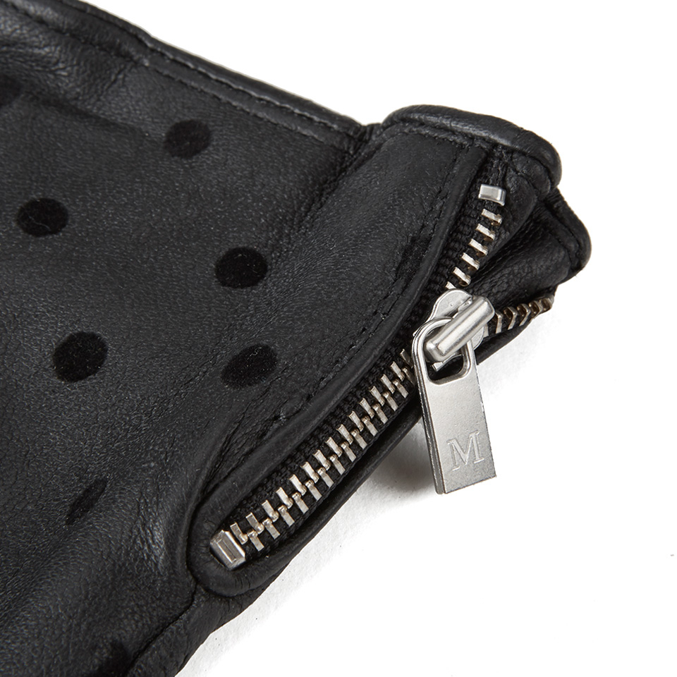 Maison Scotch Women's Dots Leather Gloves - Black