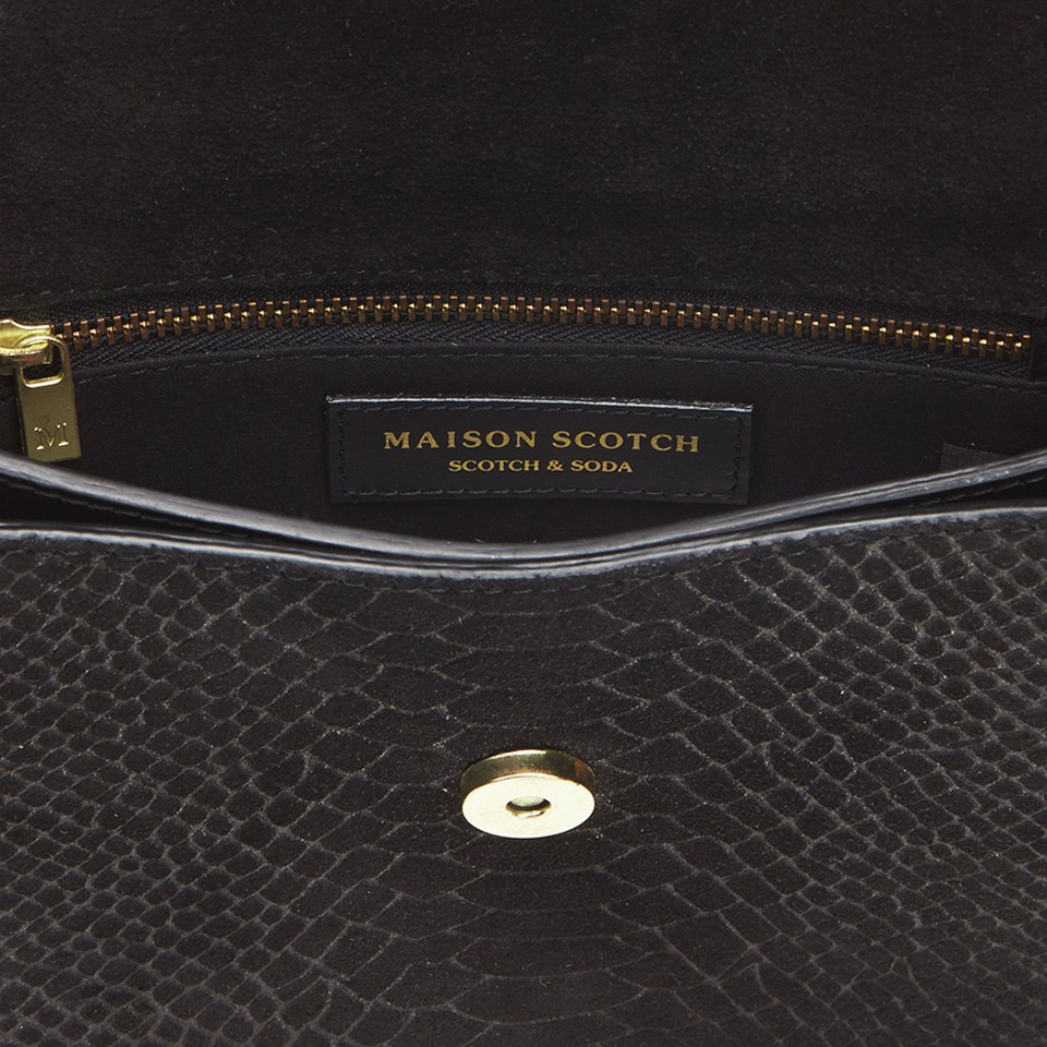 Maison Scotch Women's Chic Suede Bag with Adjustable Chain - Black