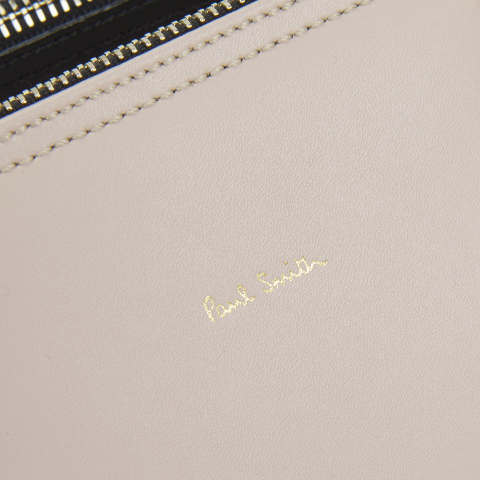 Paul Smith Accessories Women's Small Double Zip Leather Tote Bag - Black/Cream
