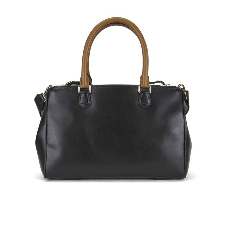 Paul Smith Accessories Women's Small Double Zip Leather Tote Bag - Black/Cream