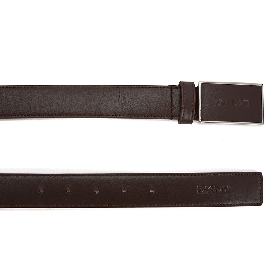 DKNY Men's Nappa Leather Buckled Belt - Brown