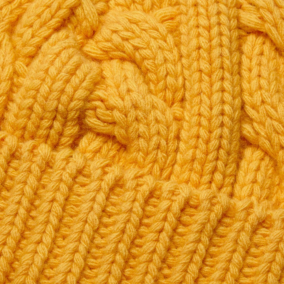 Oliver Spencer Men's Cable Knit Beanie Hat - Yellow