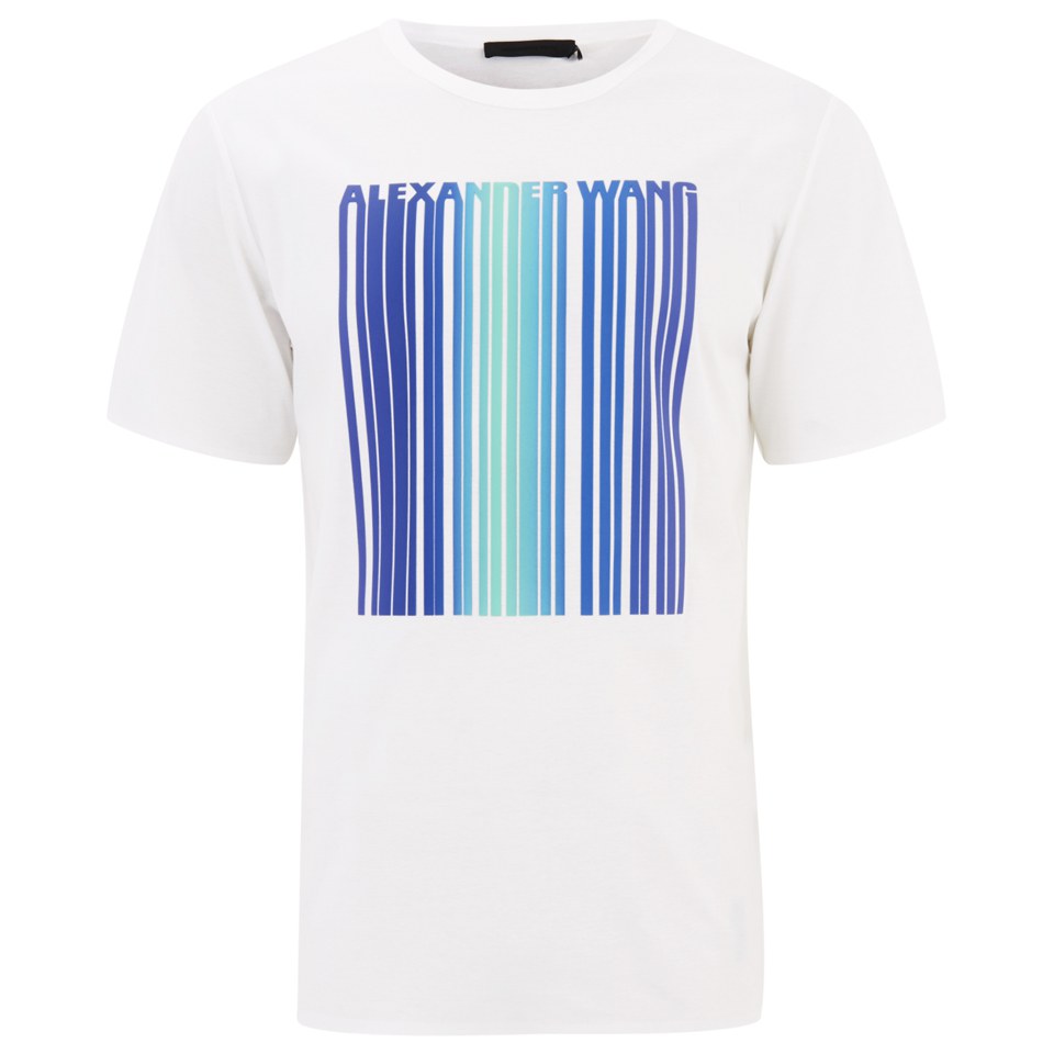 Alexander Wang Men s Barcode Logo Short Sleeve T Shirt White Coggles