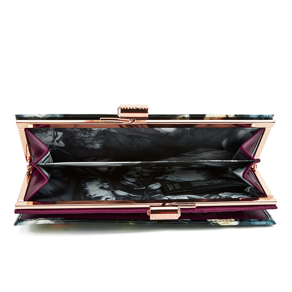 Ted Baker Women's Mawson Shadow Floral Allover Patent Printed Digital Matinee Purse - Mid Grey