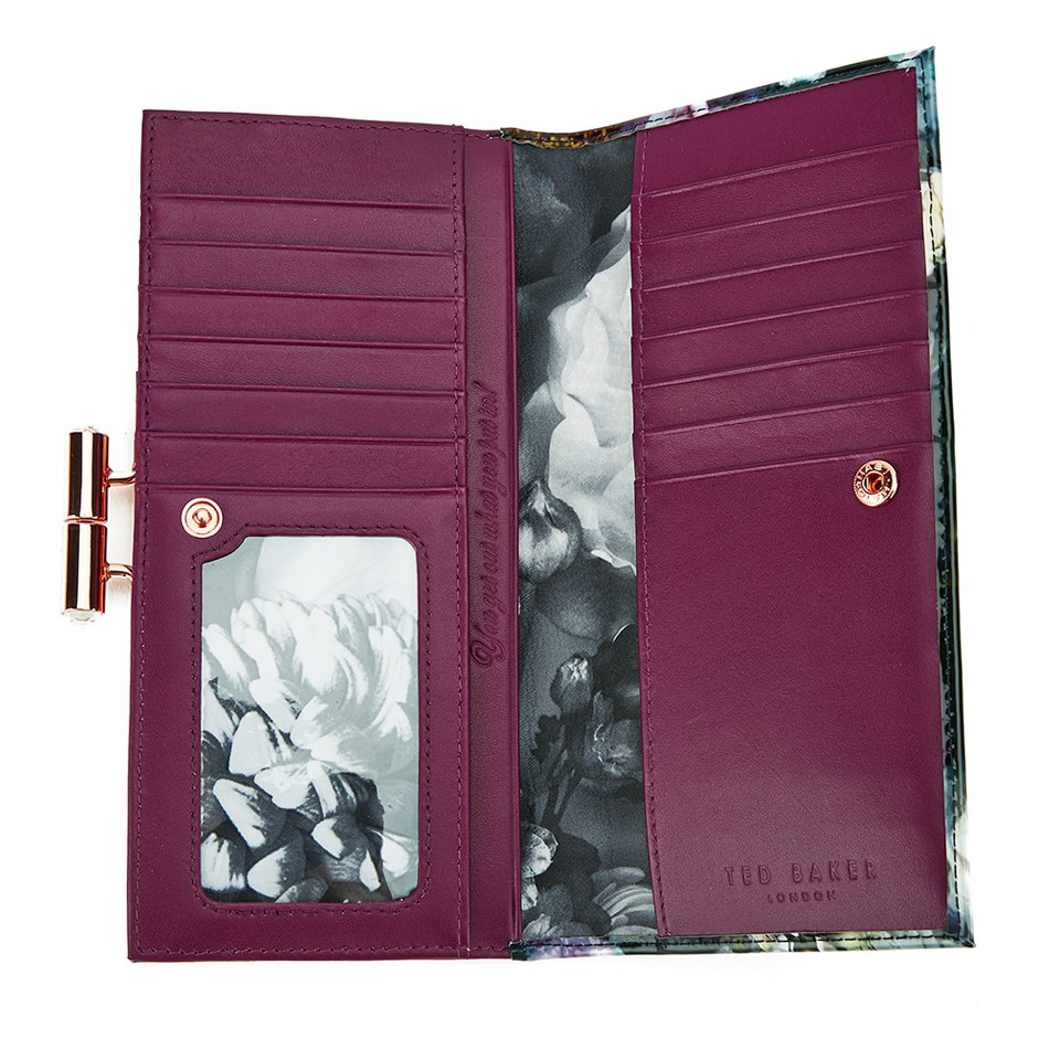 Ted Baker Women's Mawson Shadow Floral Allover Patent Printed Digital Matinee Purse - Mid Grey