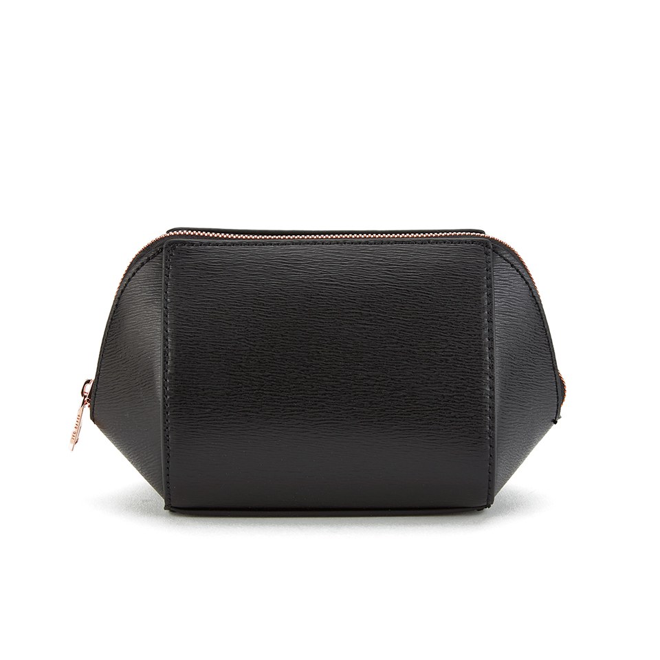 Ted Baker Women's Ammi Crosshatch Metal Bow Small Trapeze Wash Bag - Black