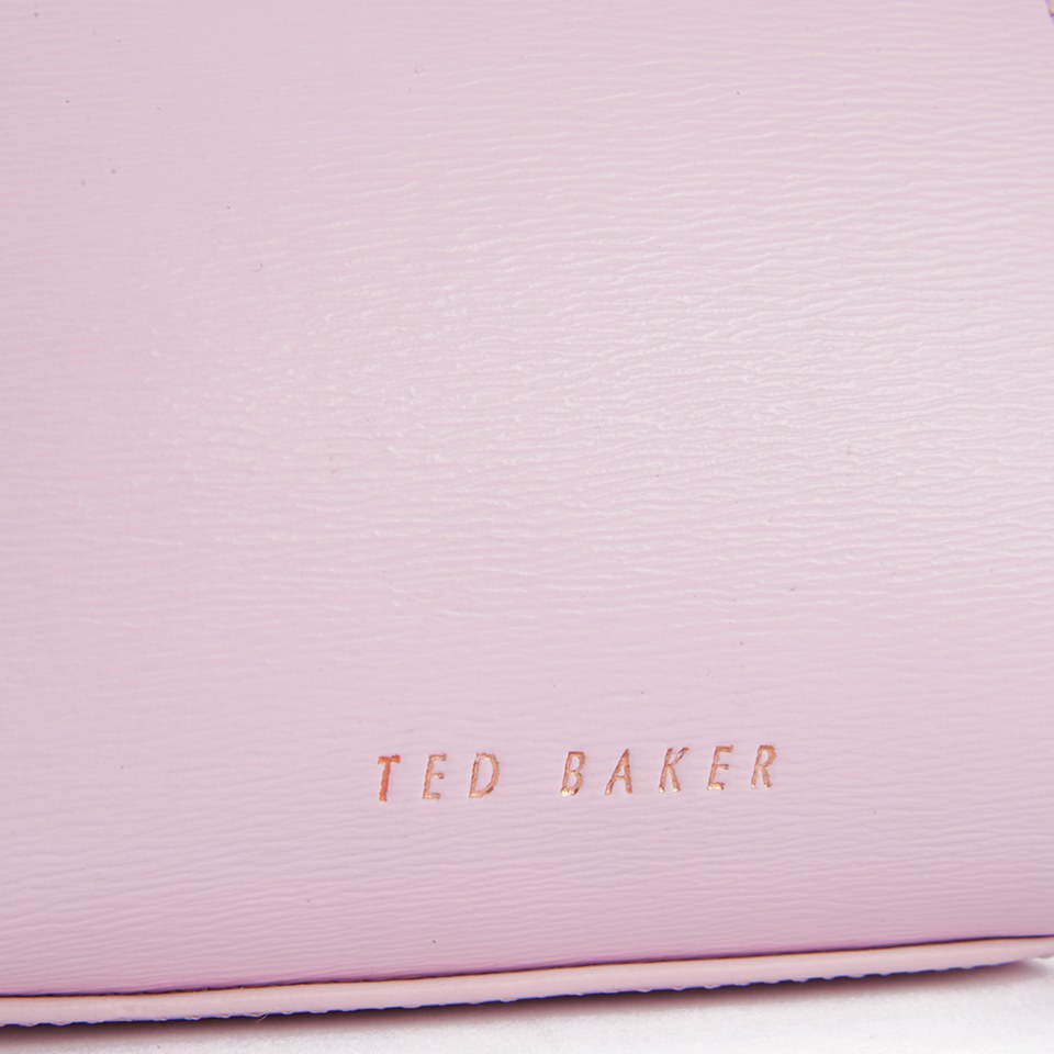 Ted Baker Women's Hool Leather Crosshatch Small Trapeze Wash Bag - Pink