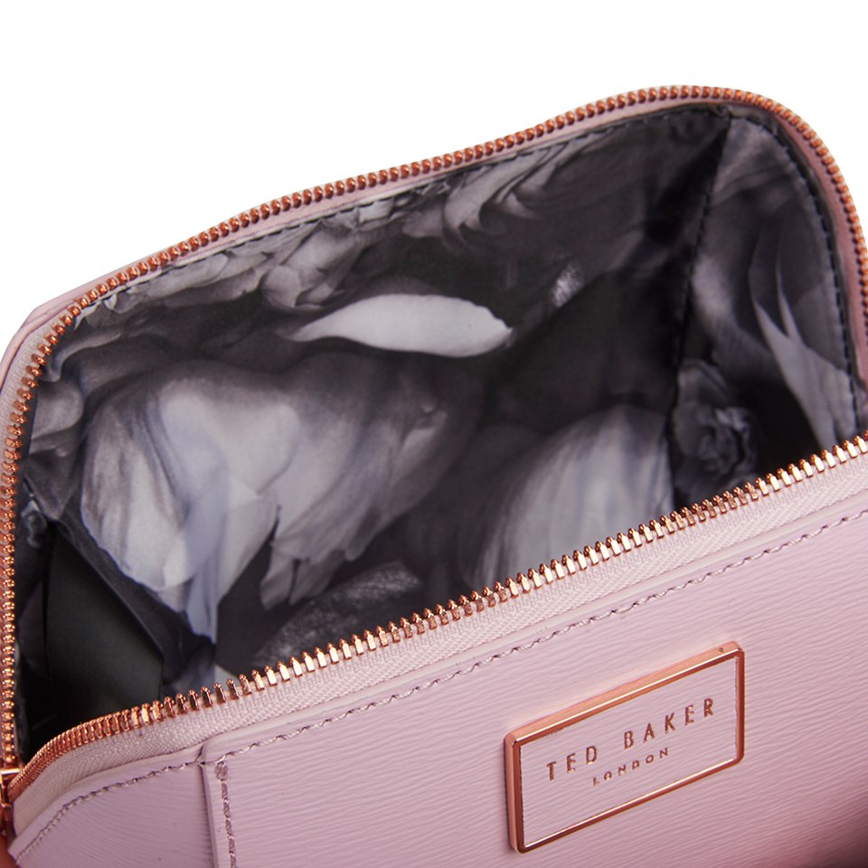 Ted Baker Women's Hool Leather Crosshatch Small Trapeze Wash Bag - Pink
