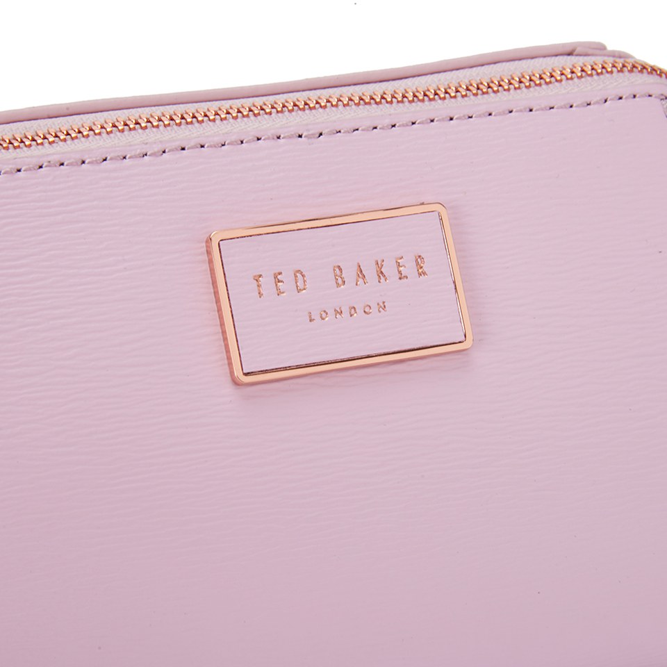 Ted Baker Women's Hool Leather Crosshatch Small Trapeze Wash Bag - Pink