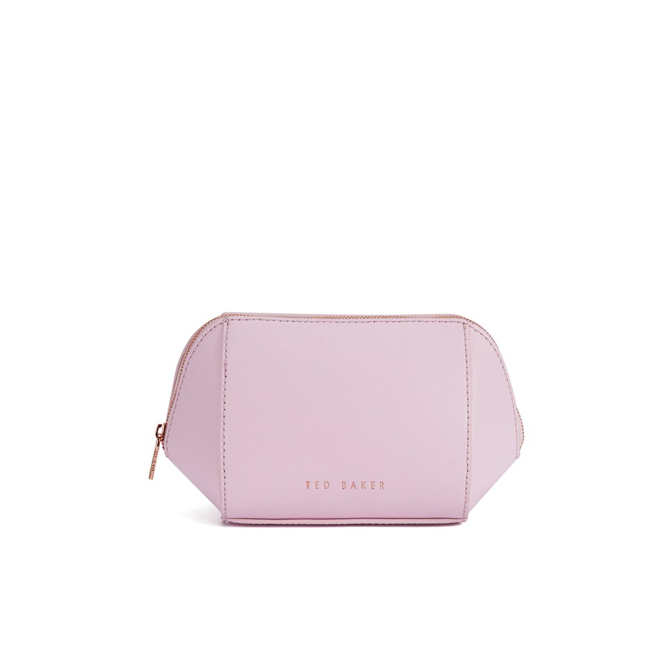 Ted Baker Women's Hool Leather Crosshatch Small Trapeze Wash Bag - Pink
