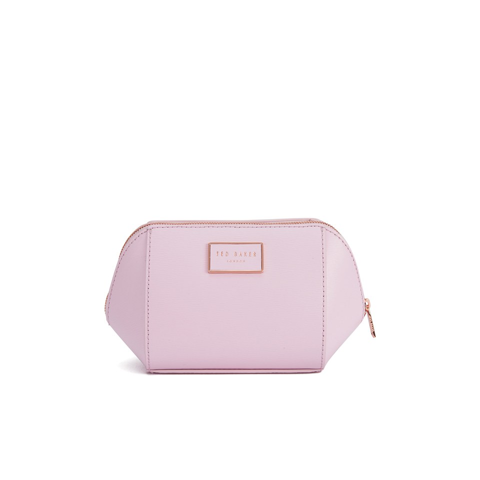 Ted Baker Women's Hool Leather Crosshatch Small Trapeze Wash Bag - Pink