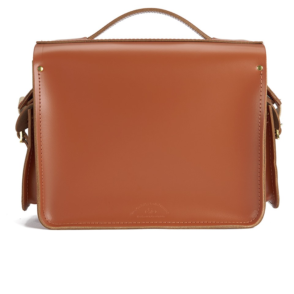 The Cambridge Satchel Company Men's Large Cartridge Bag with Side Pockets - Russet